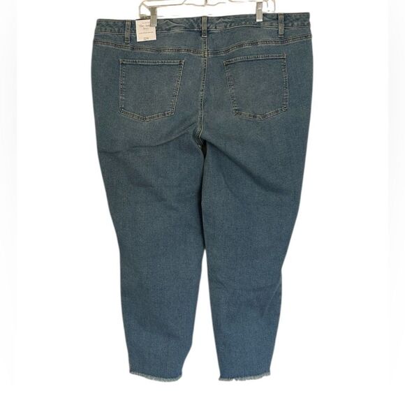 Talbots Slim Ankle Jeans Flores Wash Fringe Hem Size 22W New with tags - Picture 3 of 12